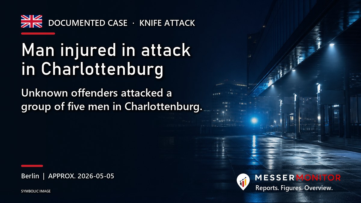 Title image: Man injured in attack in Charlottenburg. Unknown offenders attacked a group of five men in Charlottenburg..