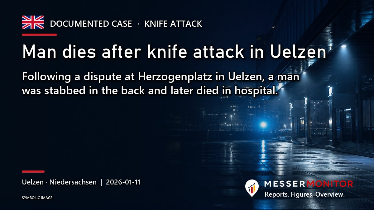Title image: Man dies after knife attack in Uelzen. Following a dispute at Herzogenplatz in Uelzen, a man was stabbed in the back and later died in hospital..