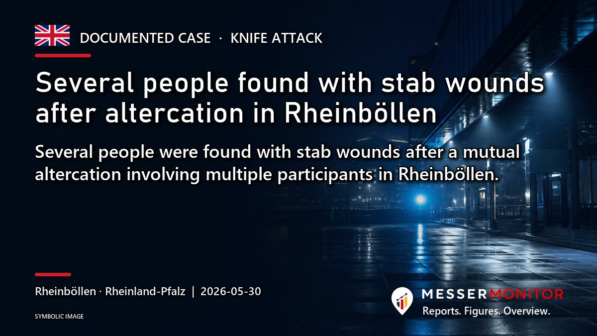 Title image: Several people found with stab wounds after altercation in Rheinböllen. Several people were found with stab wounds after a mutual altercation involving multiple participants in Rheinböllen..