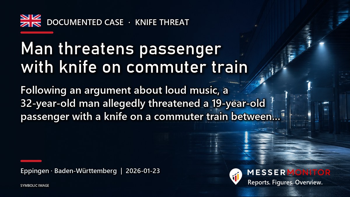 Title image: Man threatens passenger with knife on commuter train. Following an argument about loud music, a 32-year-old man allegedly threatened a 19-year-old passenger with a knife on a commuter train between….