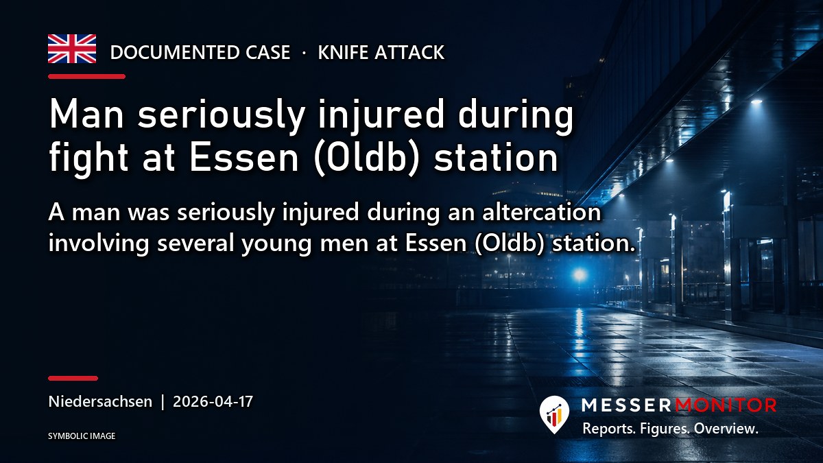 Title image: Man seriously injured during fight at Essen (Oldb) station. A man was seriously injured during an altercation involving several young men at Essen (Oldb) station..