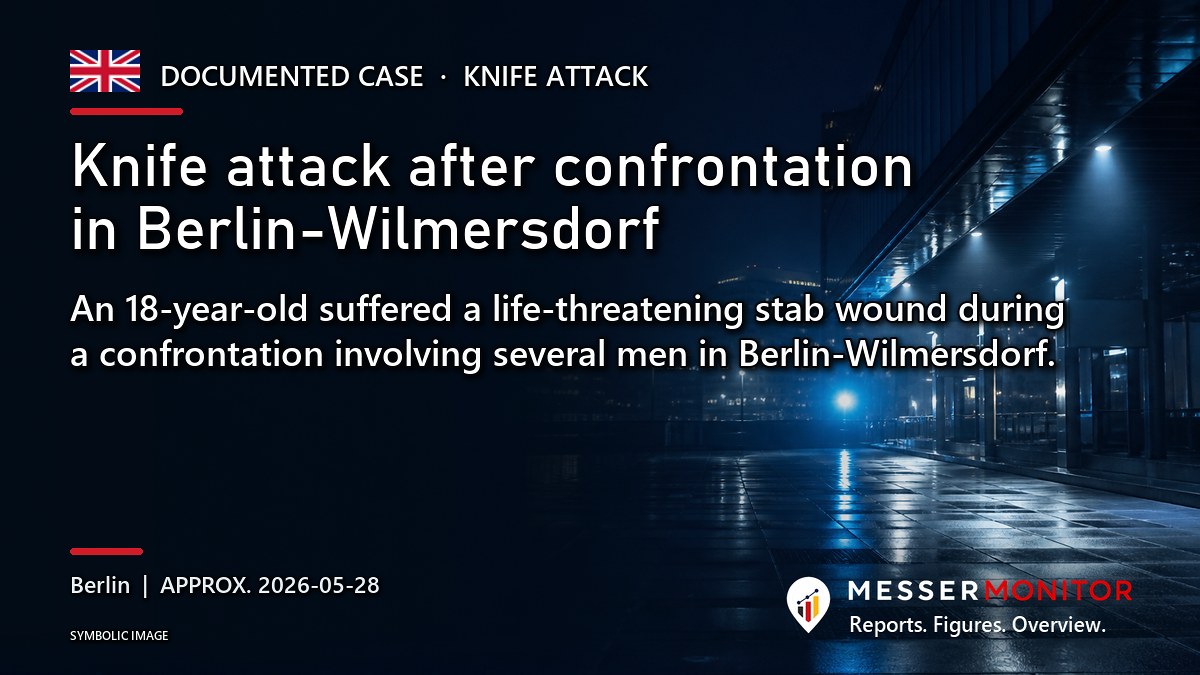 Title image: Knife attack after confrontation in Berlin-Wilmersdorf. An 18-year-old suffered a life-threatening stab wound during a confrontation involving several men in Berlin-Wilmersdorf..