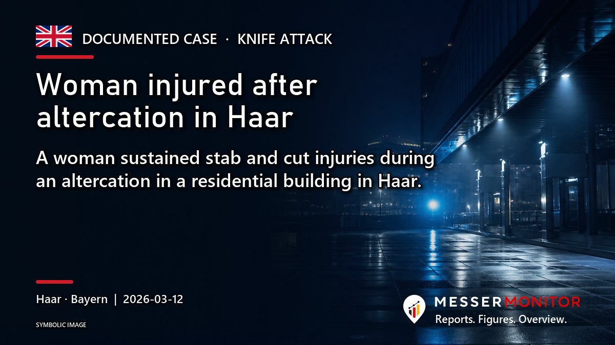 Title image: Woman injured after altercation in Haar. A woman sustained stab and cut injuries during an altercation in a residential building in Haar..
