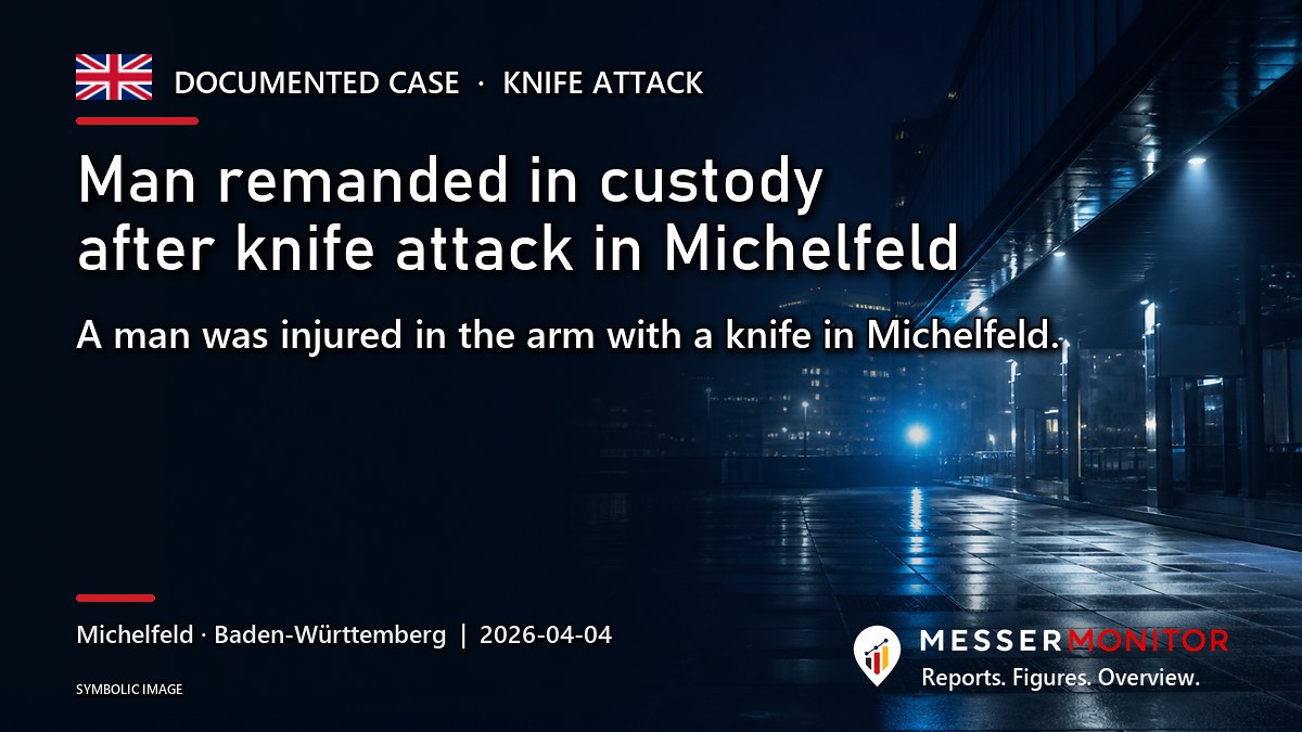 Title image: Man remanded in custody after knife attack in Michelfeld. A man was injured in the arm with a knife in Michelfeld..