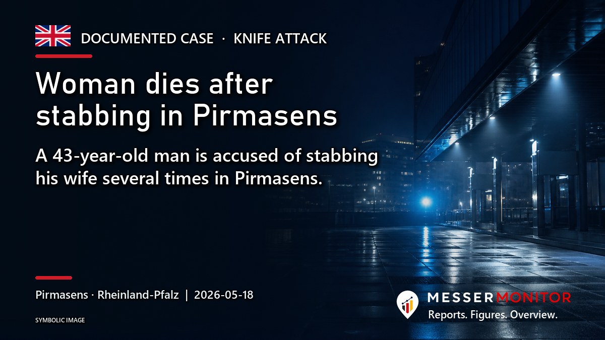 Title image: Woman dies after stabbing in Pirmasens. A 43-year-old man is accused of stabbing his wife several times in Pirmasens..