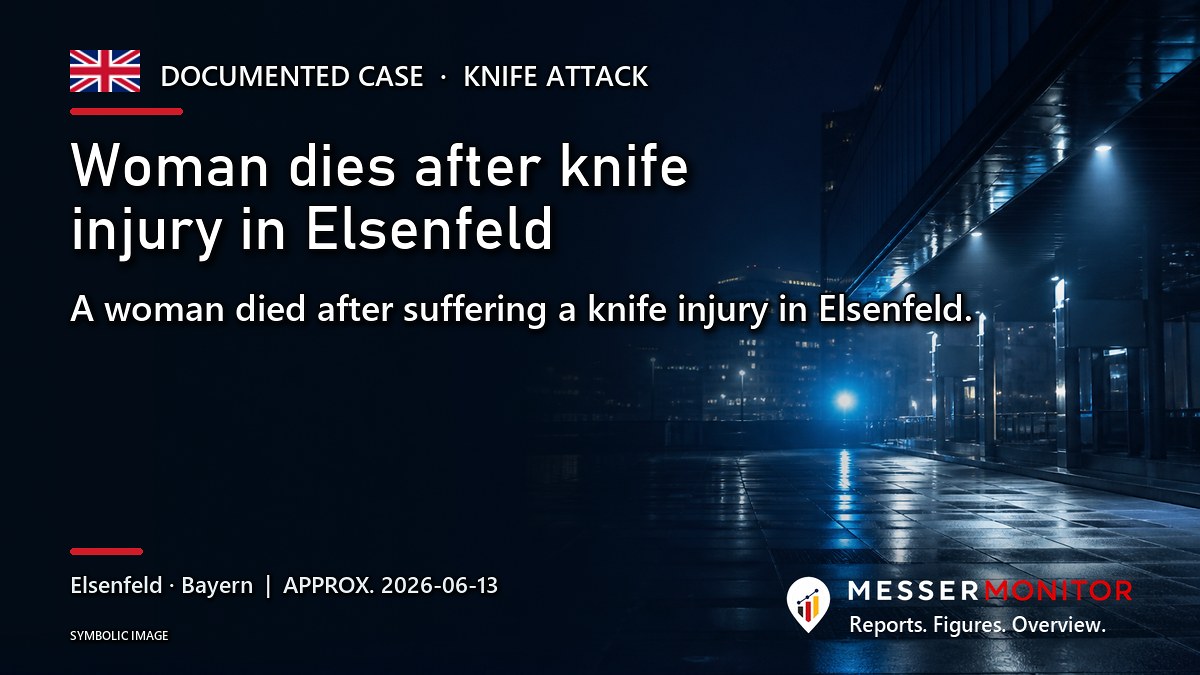 Title image: Woman dies after knife injury in Elsenfeld. A woman died after suffering a knife injury in Elsenfeld..