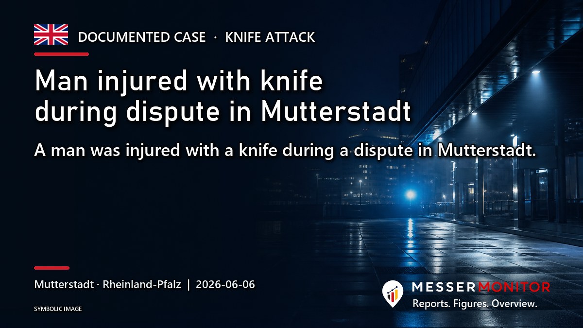 Title image: Man injured with knife during dispute in Mutterstadt. A man was injured with a knife during a dispute in Mutterstadt..