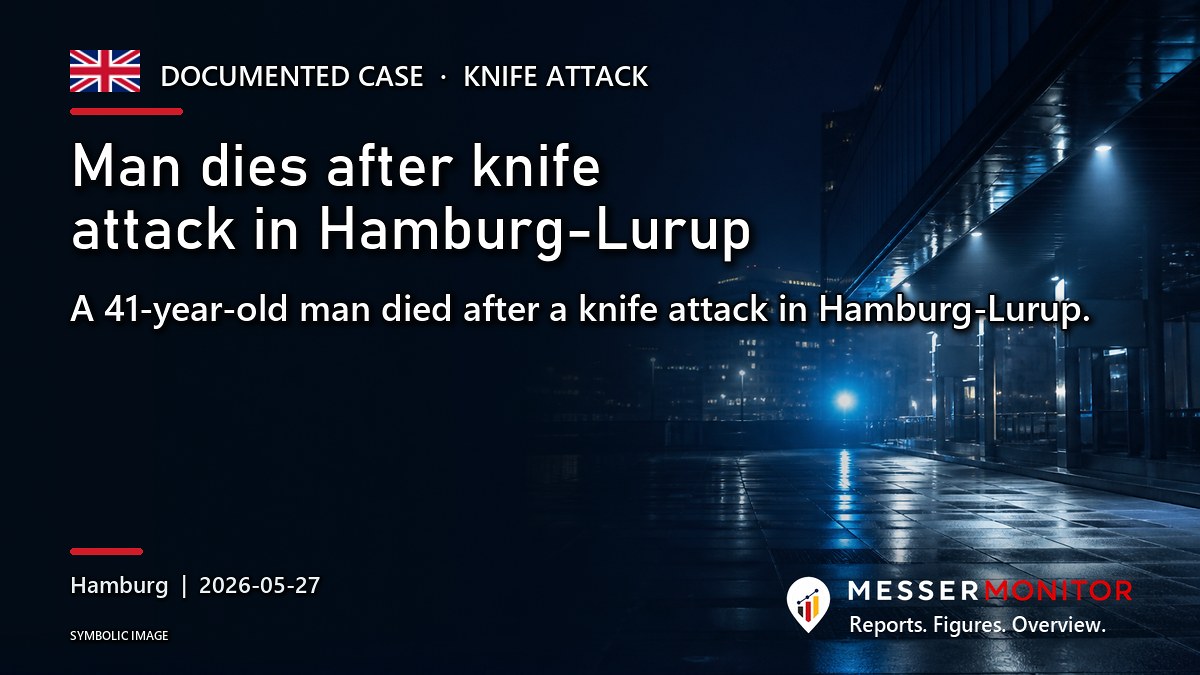 Title image: Man dies after knife attack in Hamburg-Lurup. A 41-year-old man died after a knife attack in Hamburg-Lurup..