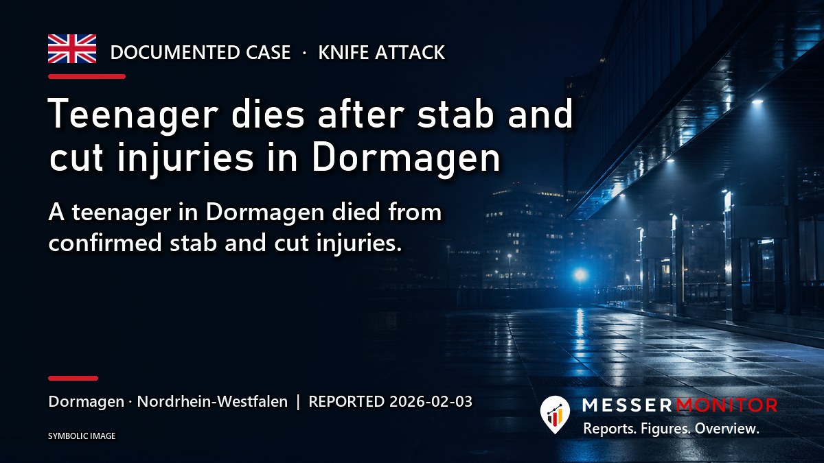 Title image: Teenager dies after stab and cut injuries in Dormagen. A teenager in Dormagen died from confirmed stab and cut injuries..