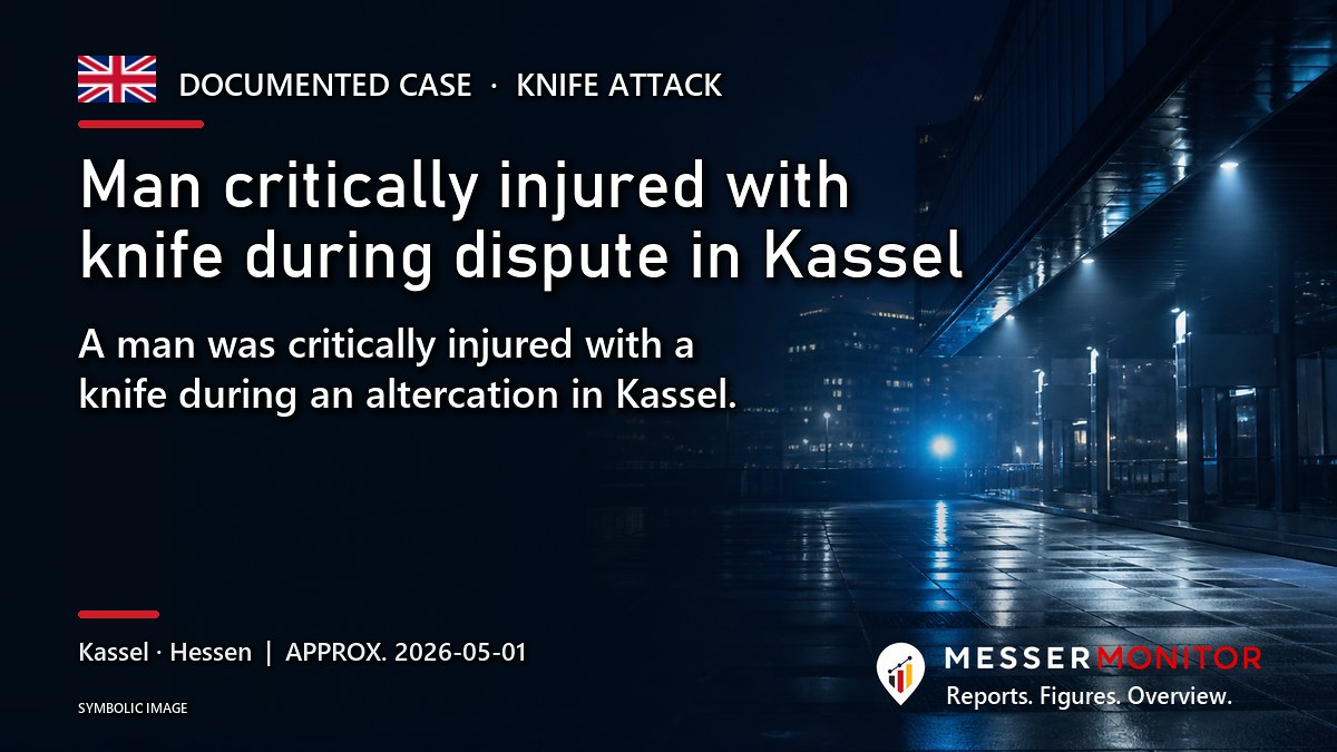 Title image: Man critically injured with knife during dispute in Kassel. A man was critically injured with a knife during an altercation in Kassel..