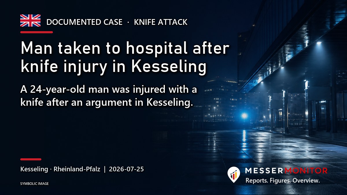 Title image: Man taken to hospital after knife injury in Kesseling. A 24-year-old man was injured with a knife after an argument in Kesseling..