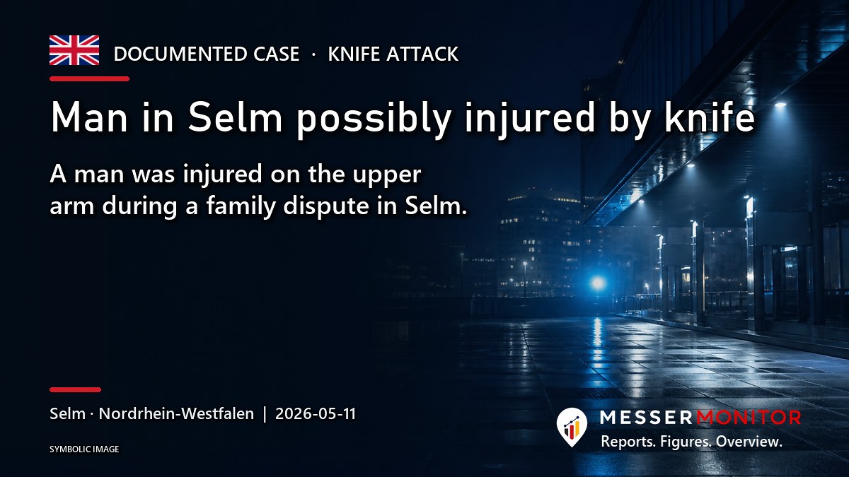 Title image: Man in Selm possibly injured by knife. A man was injured on the upper arm during a family dispute in Selm..