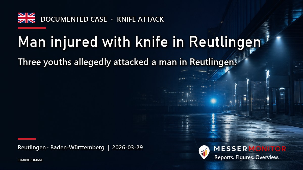 Title image: Man injured with knife in Reutlingen. Three youths allegedly attacked a man in Reutlingen..