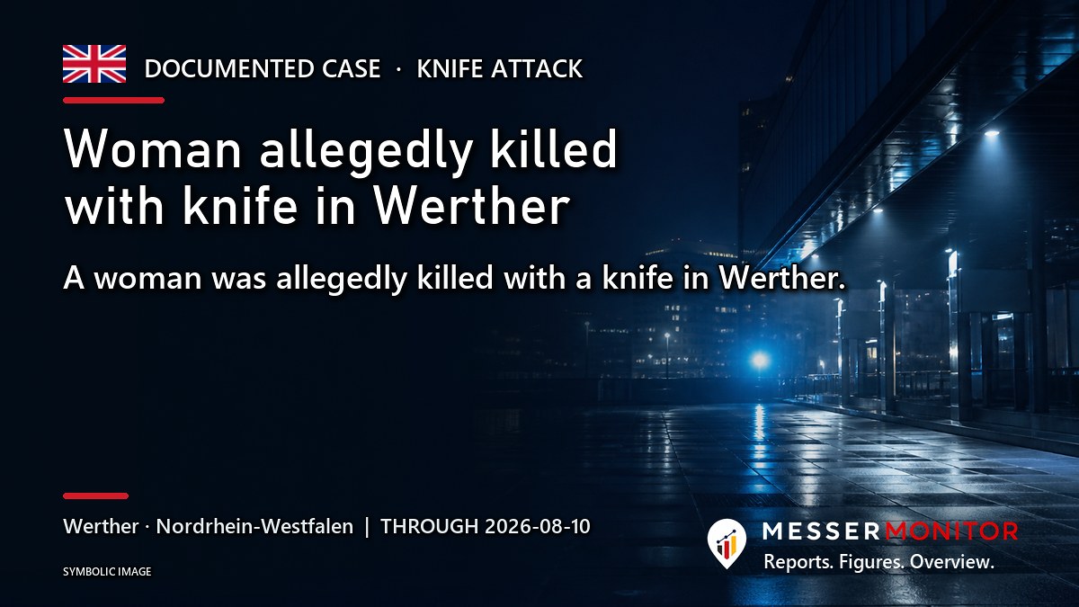 Title image: Woman allegedly killed with knife in Werther. A woman was allegedly killed with a knife in Werther..