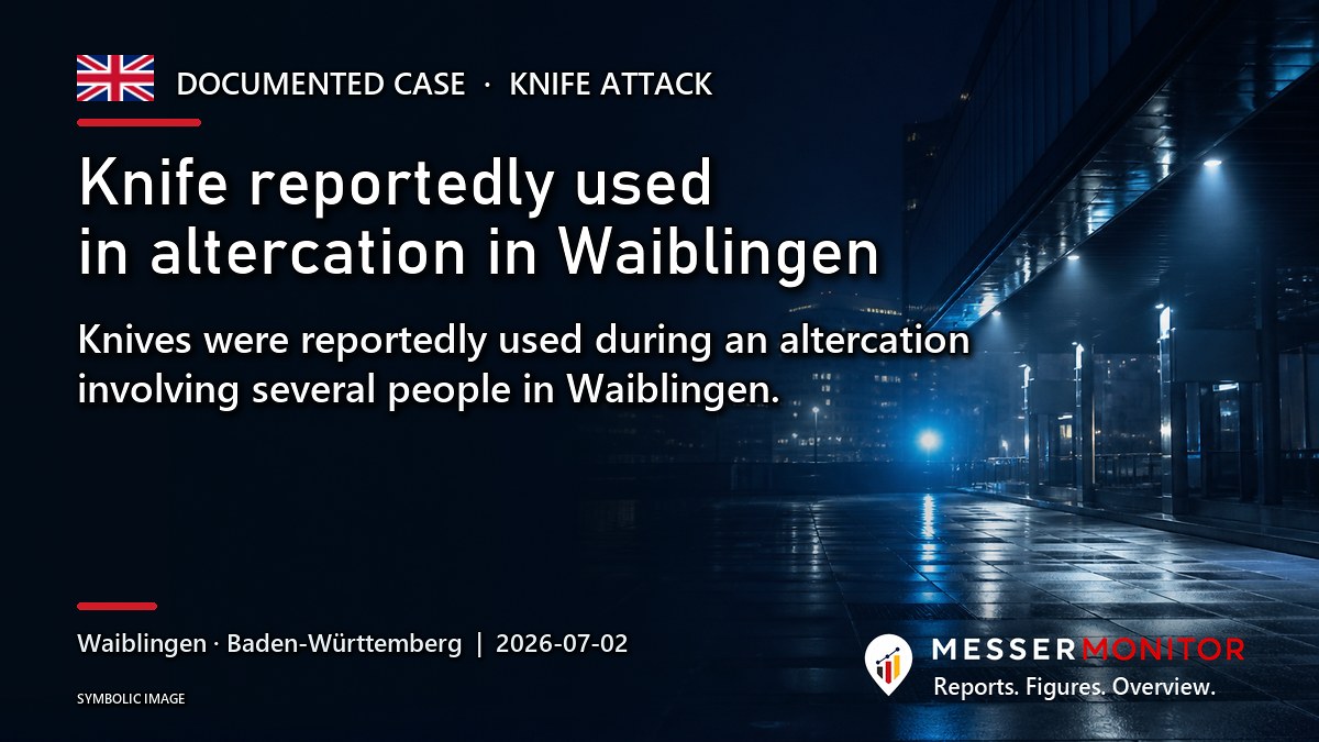 Title image: Knife reportedly used in altercation in Waiblingen. Knives were reportedly used during an altercation involving several people in Waiblingen..