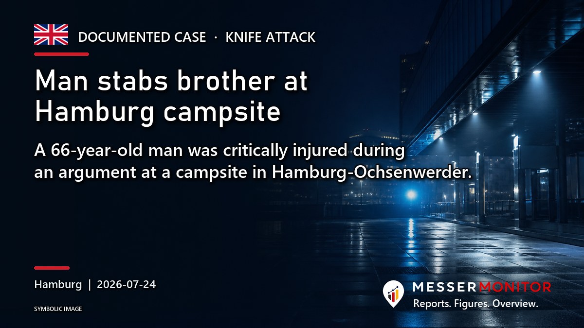 Title image: Man stabs brother at Hamburg campsite. A 66-year-old man was critically injured during an argument at a campsite in Hamburg-Ochsenwerder..
