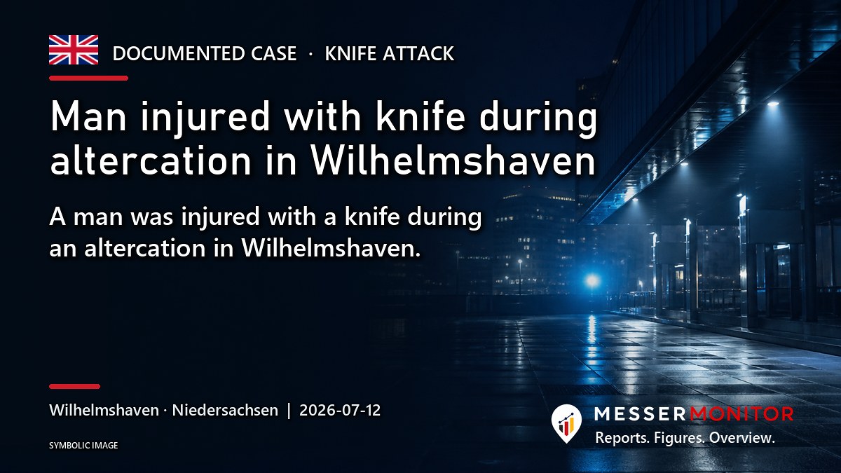 Title image: Man injured with knife during altercation in Wilhelmshaven. A man was injured with a knife during an altercation in Wilhelmshaven..
