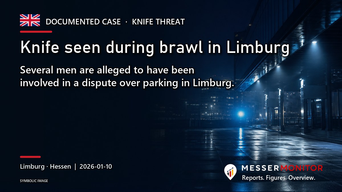 Title image: Knife seen during brawl in Limburg. Several men are alleged to have been involved in a dispute over parking in Limburg..