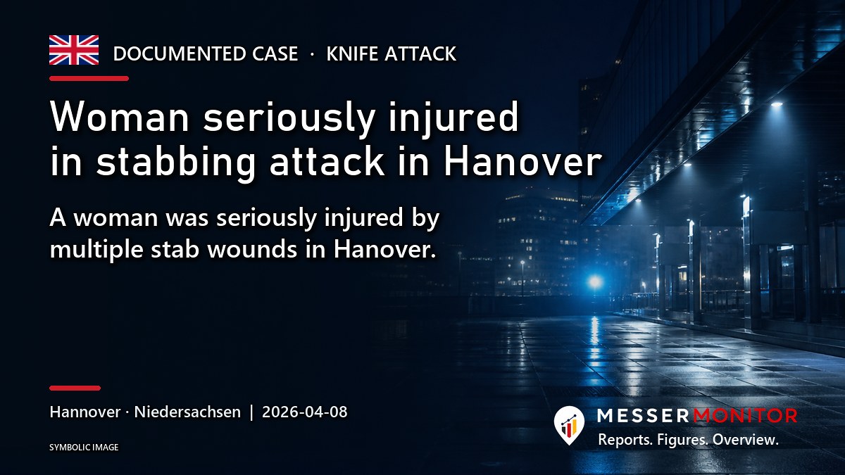 Title image: Woman seriously injured in stabbing attack in Hanover. A woman was seriously injured by multiple stab wounds in Hanover..