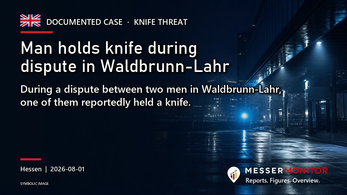 Title image: Man holds knife during dispute in Waldbrunn-Lahr. During a dispute between two men in Waldbrunn-Lahr, one of them reportedly held a knife..