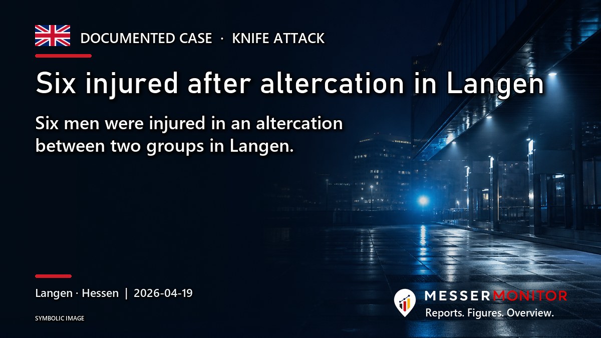 Title image: Six injured after altercation in Langen. Six men were injured in an altercation between two groups in Langen..