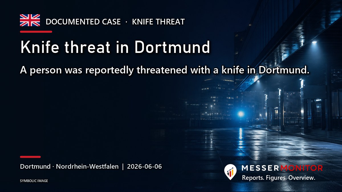 Title image: Knife threat in Dortmund. A person was reportedly threatened with a knife in Dortmund..