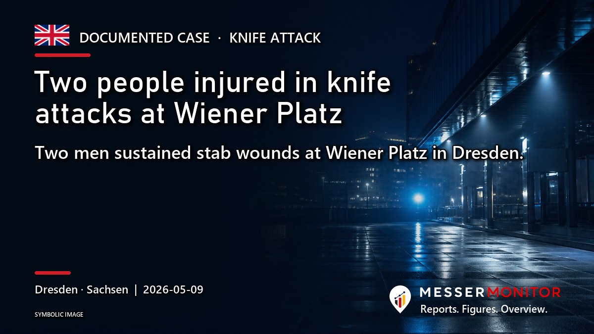 Title image: Two people injured in knife attacks at Wiener Platz. Two men sustained stab wounds at Wiener Platz in Dresden..