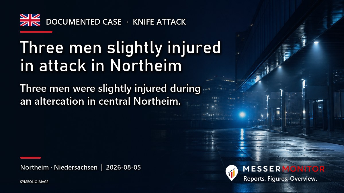 Title image: Three men slightly injured in attack in Northeim. Three men were slightly injured during an altercation in central Northeim..