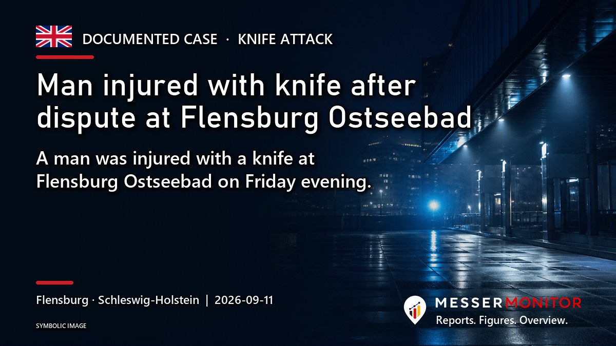 Title image: Man injured with knife after dispute at Flensburg Ostseebad. A man was injured with a knife at Flensburg Ostseebad on Friday evening.