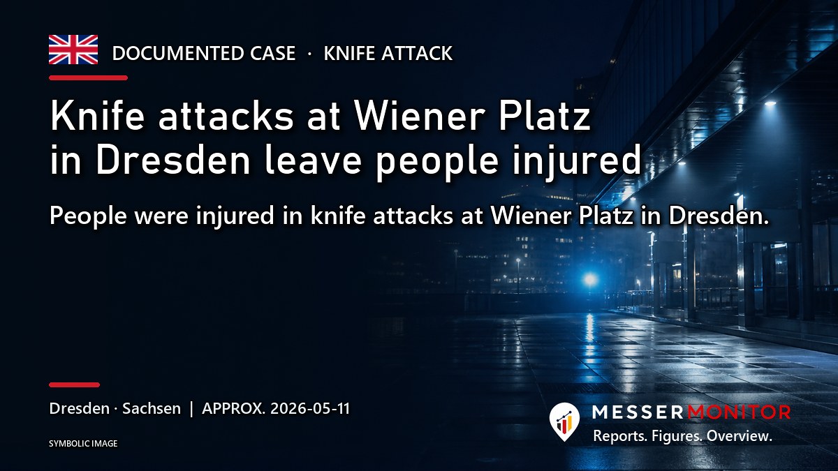 Title image: Knife attacks at Wiener Platz in Dresden leave people injured. People were injured in knife attacks at Wiener Platz in Dresden..