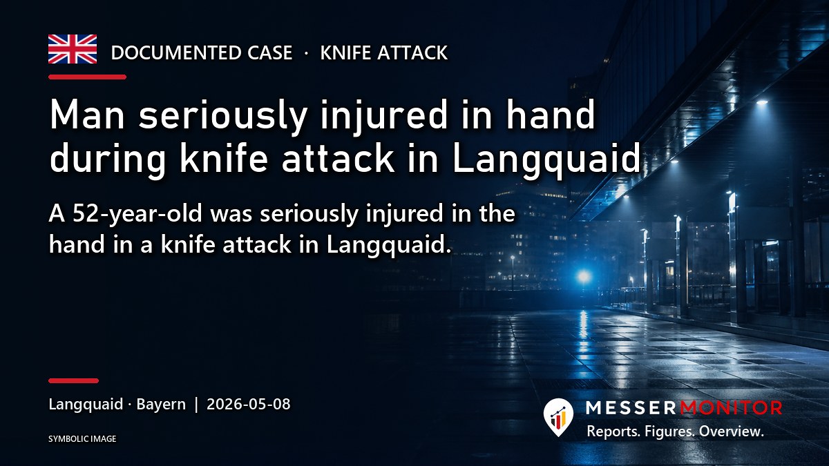 Title image: Man seriously injured in hand during knife attack in Langquaid. A 52-year-old was seriously injured in the hand in a knife attack in Langquaid..