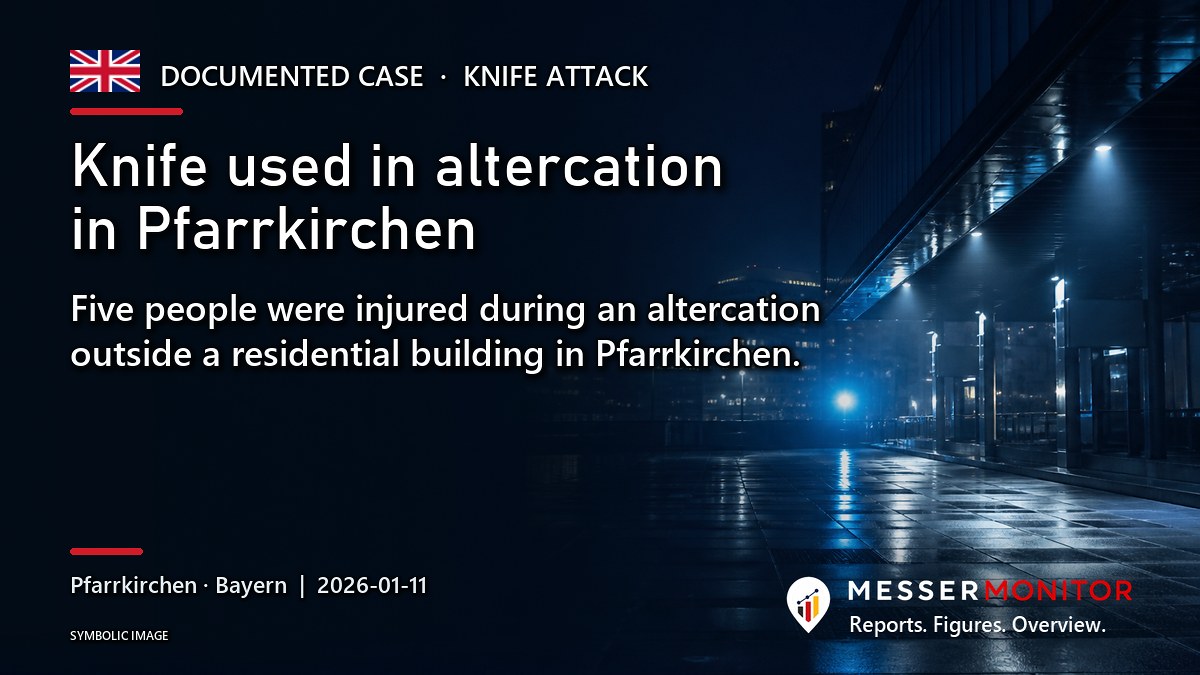 Title image: Knife used in altercation in Pfarrkirchen. Five people were injured during an altercation outside a residential building in Pfarrkirchen..