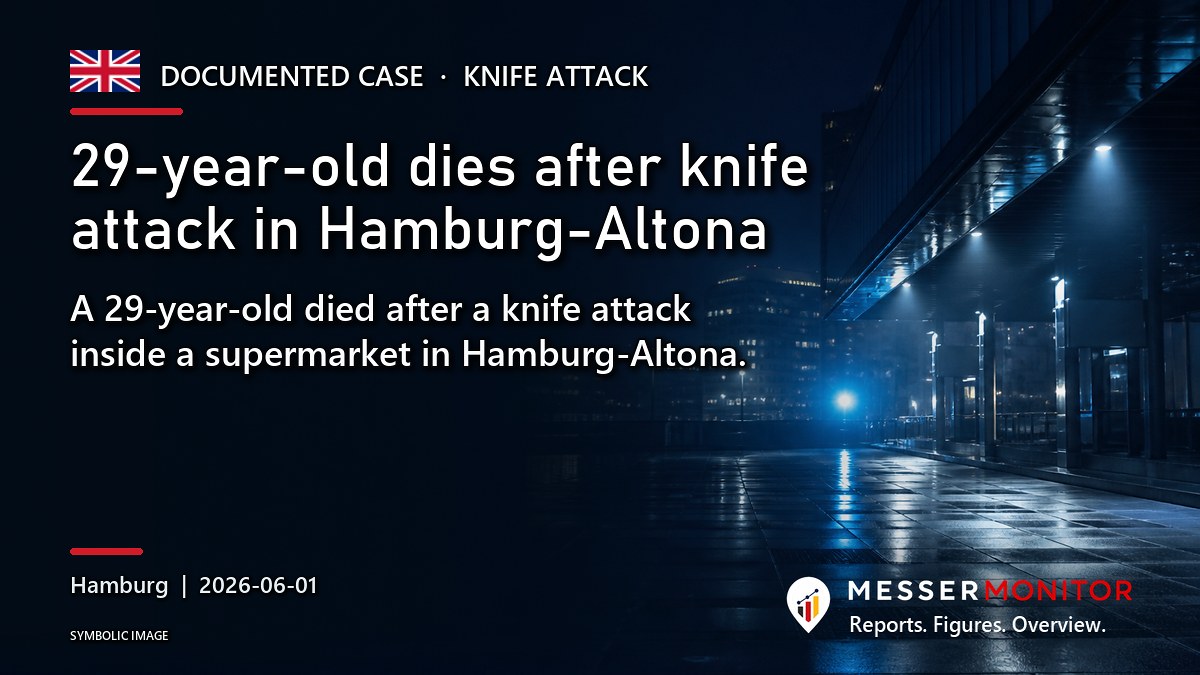Title image: 29-year-old dies after knife attack in Hamburg-Altona. A 29-year-old died after a knife attack inside a supermarket in Hamburg-Altona..