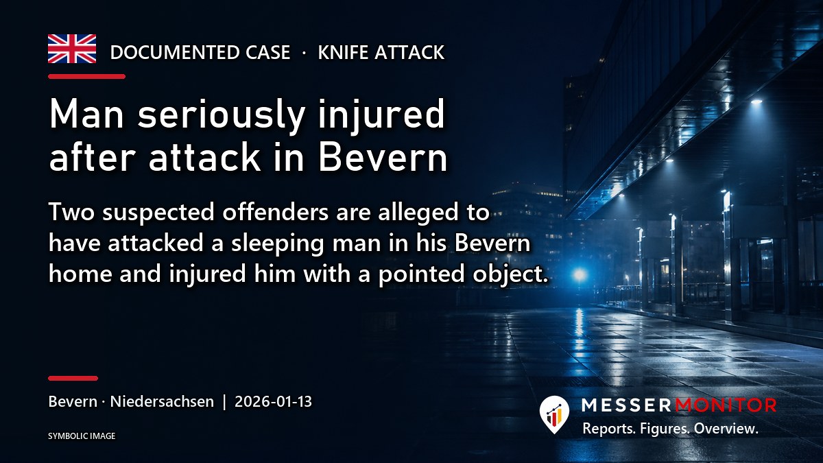 Title image: Man seriously injured after attack in Bevern. Two suspected offenders are alleged to have attacked a sleeping man in his Bevern home and injured him with a pointed object..