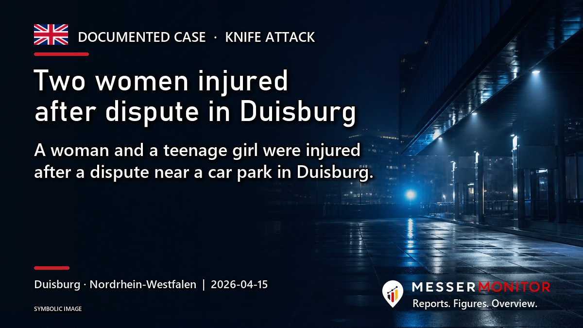 Title image: Two women injured after dispute in Duisburg. A woman and a teenage girl were injured after a dispute near a car park in Duisburg..