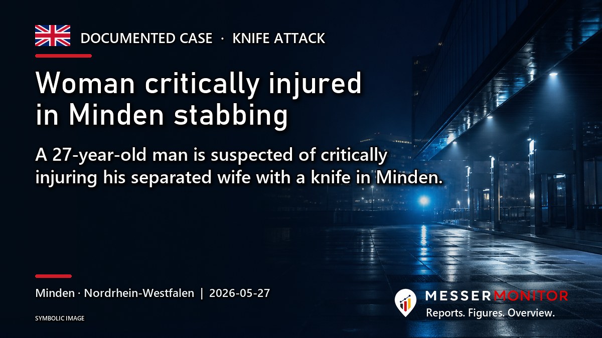 Title image: Woman critically injured in Minden stabbing. A 27-year-old man is suspected of critically injuring his separated wife with a knife in Minden..